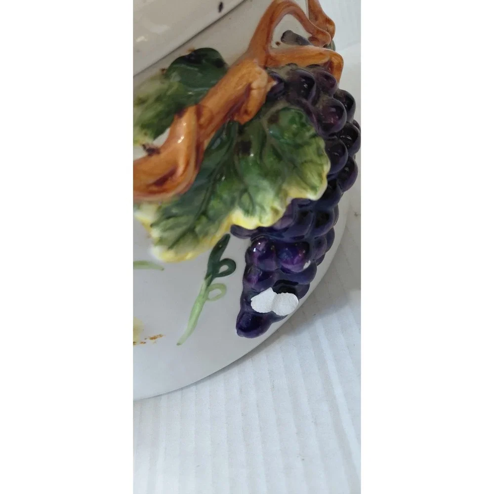Vintage Retro KMC Tuscany Grapes kitchen collection ceramic Canister Cottagecore